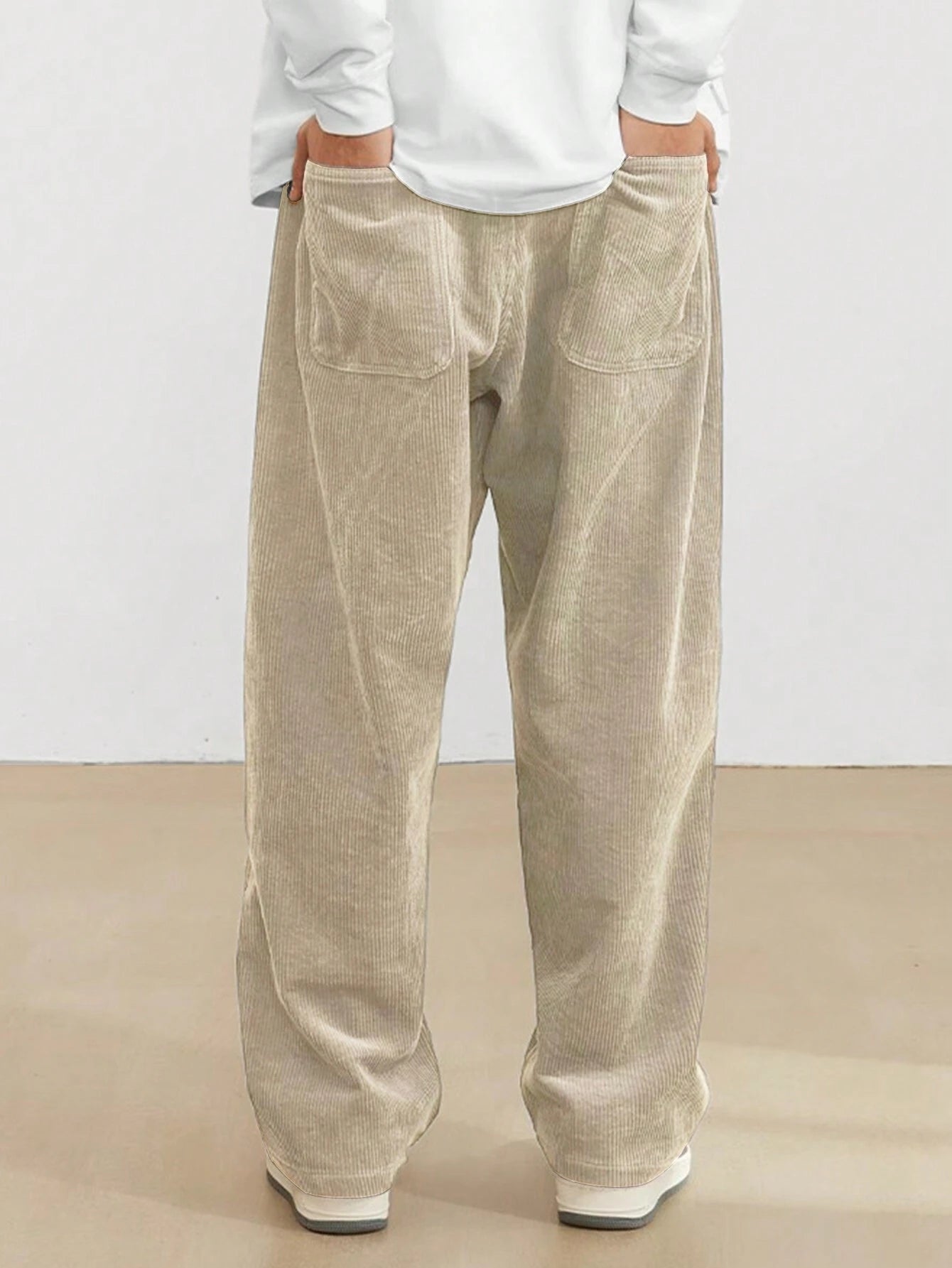 Manfinity Losse pasvorm Heren Corduroy Broeken Met Schuine zakken