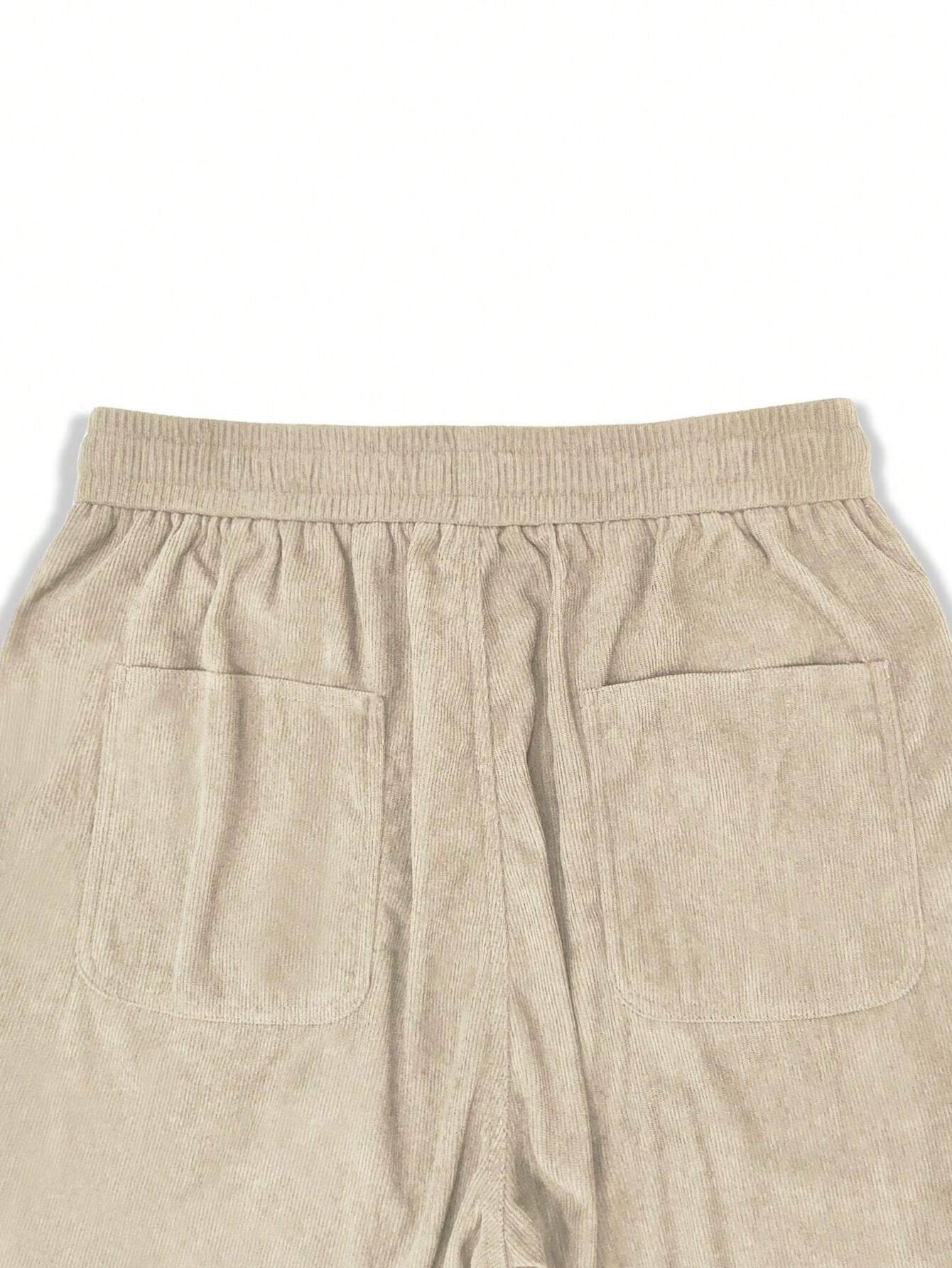 Manfinity Losse pasvorm Heren Corduroy Broeken Met Schuine zakken