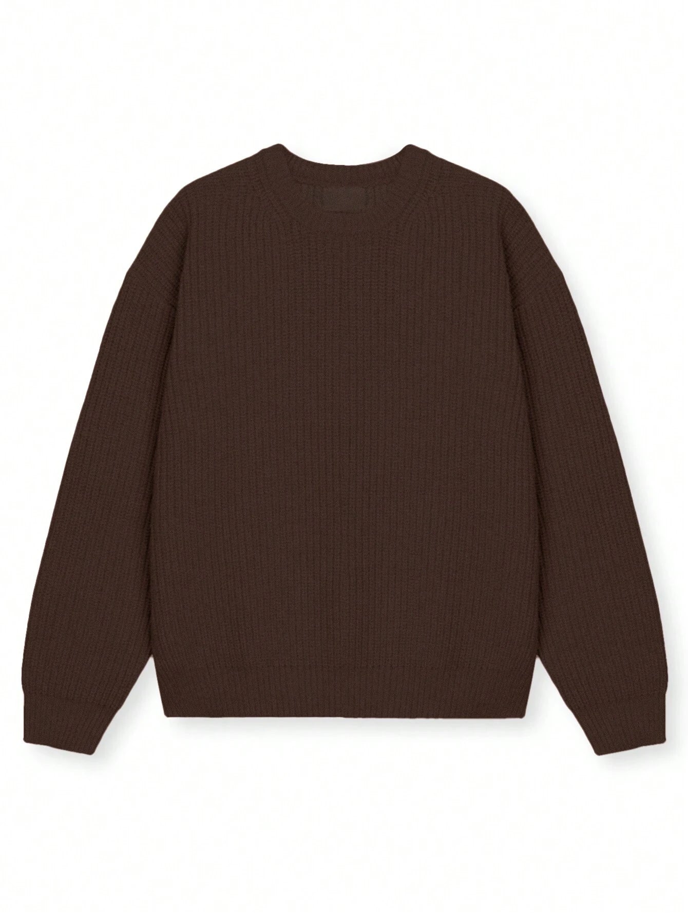 Unisex Loose Fit Beaded Pattern Casual College Style Pullover Sweater met ronde hals, lange mouwen en verlaagde schouders, minimalistisch ontwerp, warm voor herfst/winter