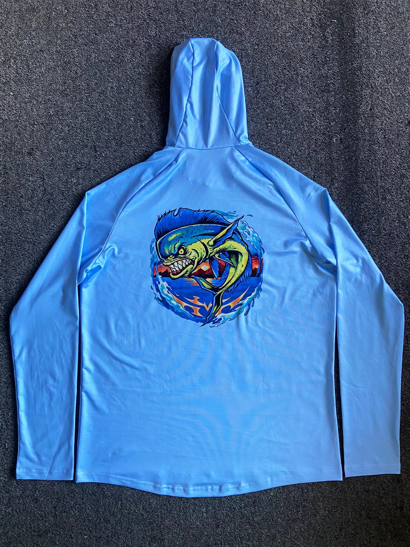Riding Tops Wear Blue Fishing Shirt UPF 50+