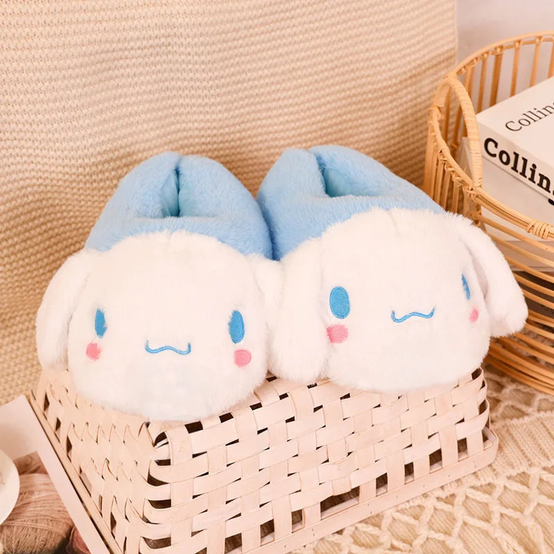 Cartoon Sanrioed Kuromi Kitty Y2K Plush Slippers