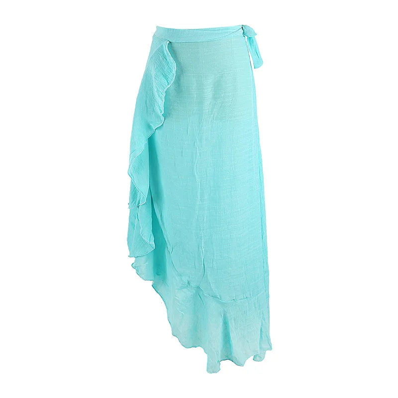 Sexy Style Women Solid Pareo Beach Bikini Cover Up