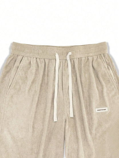 Manfinity Losse pasvorm Heren Corduroy Broeken Met Schuine zakken