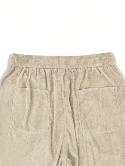 Manfinity Losse pasvorm Heren Corduroy Broeken Met Schuine zakken