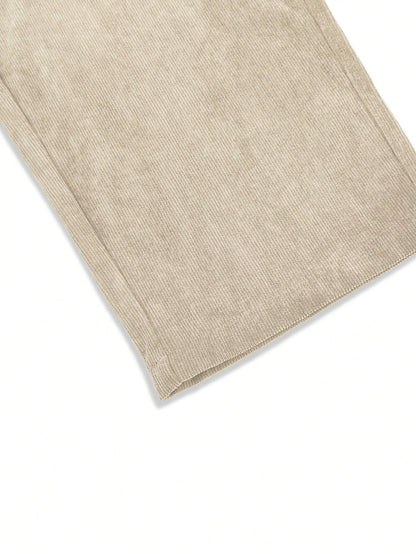 Manfinity Losse pasvorm Heren Corduroy Broeken Met Schuine zakken