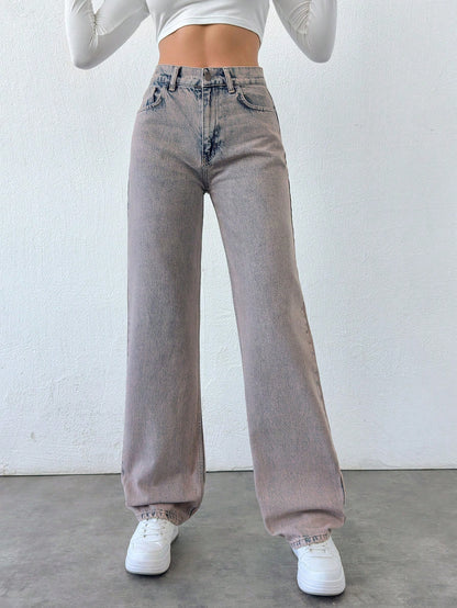 SHEIN DAMES MID-TAILLE RECHTE JEANS