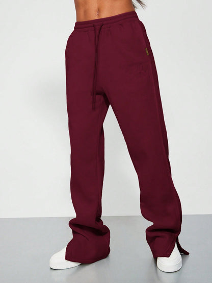 SUMWON WOMEN Flare Fit joggingbroek met zijsplit