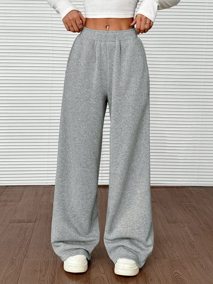 SHEIN EZwear Dames effen kleur elastische taille losse casual joggingbroek