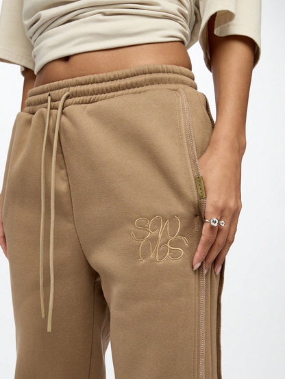 SUMWON WOMEN Flare Fit joggingbroek met zijsplit