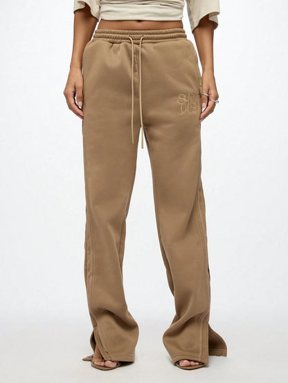 SUMWON WOMEN Flare Fit joggingbroek met zijsplit