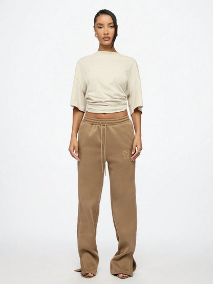 SUMWON WOMEN Flare Fit joggingbroek met zijsplit
