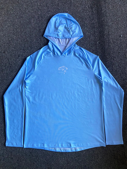 Riding Tops Wear Blue Fishing Shirt UPF 50+