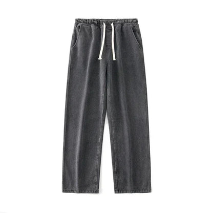 2024 nieuwe streetwear losse jeans heren koreaanse stijl mode losse rechte wijde pijpen broek heren merkkleding zwart lichtblauw