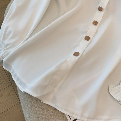women's white and black solid color shirt elastic