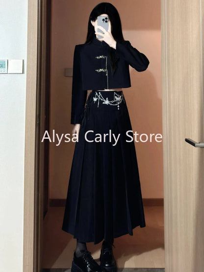 Vintage Cheongsam Women Button Crop Coat