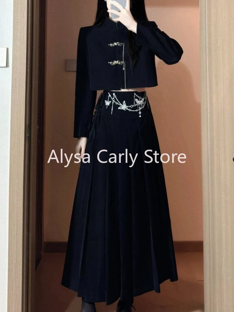 Vintage Cheongsam Women Button Crop Coat