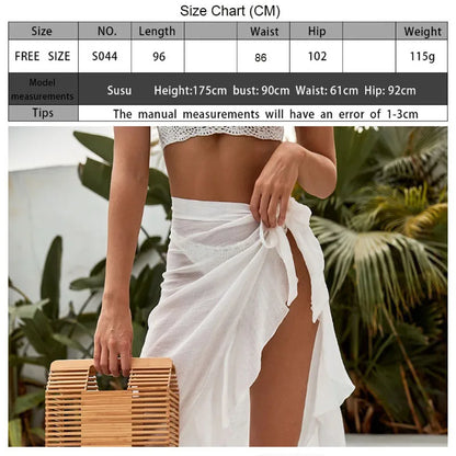 Sexy Style Women Solid Pareo Beach Bikini Cover Up