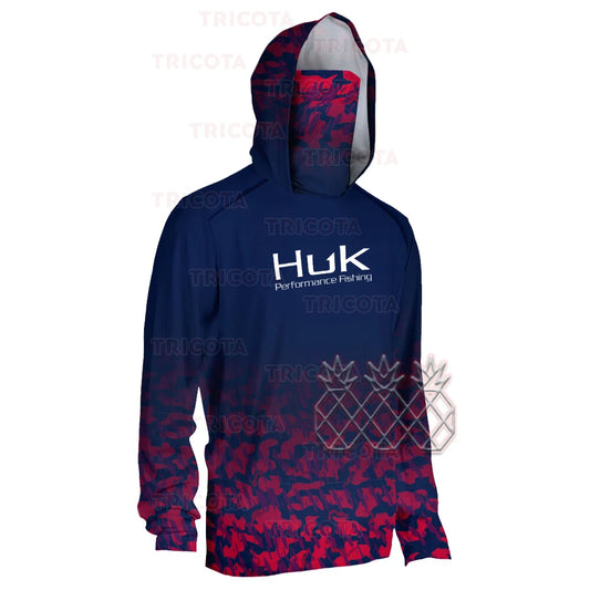 HUK Shirts Men Hooded Mask Fish Tops Wear