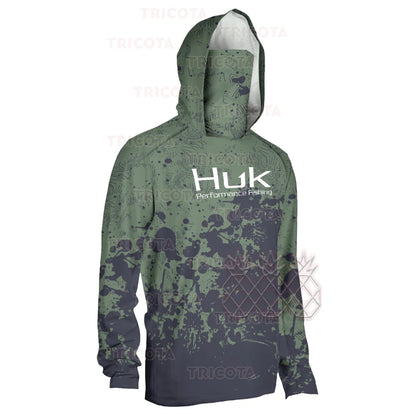 HUK Shirts Men Hooded Mask Fish Tops Wear