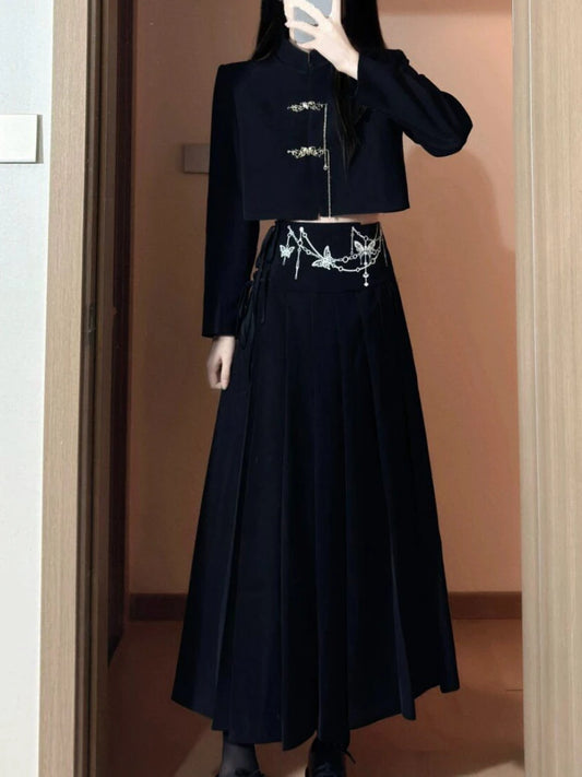 Vintage Cheongsam Women Button Crop Coat