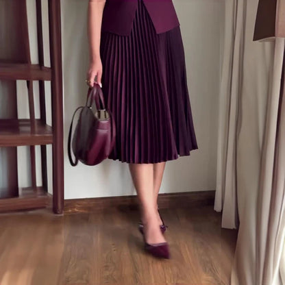Elegant Commuting Solid Color Suit Sexy Sleeveless