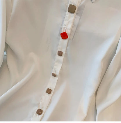 women's white and black solid color shirt elastic