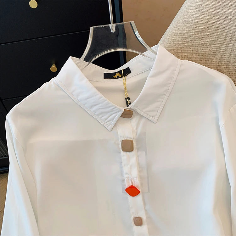 women's white and black solid color shirt elastic