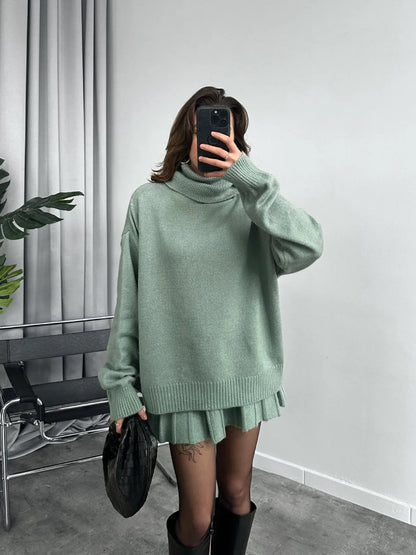Elegant French Knitt Skirt Two Piece Set