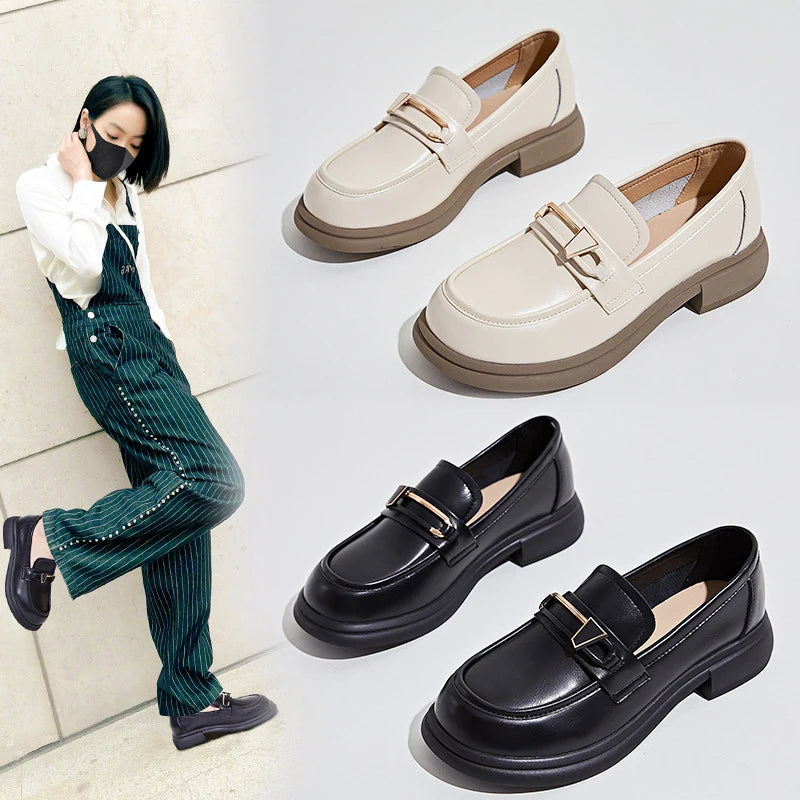 Spring Autumn Women's Shoes Female Genuine Leather
