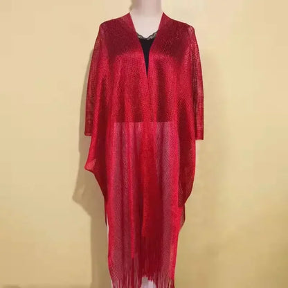 Tassel Gold Bikini Cover Up Sexy Beach Dress
