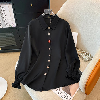 women's white and black solid color shirt elastic