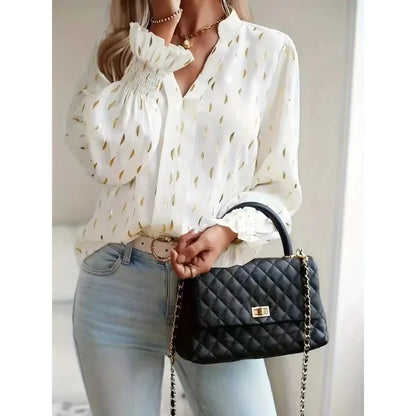 Women's Plus Size 1XL-5XL Fashion V-neck Shirt