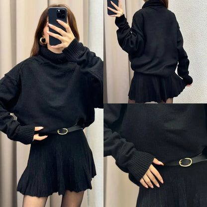 Elegant French Knitt Skirt Two Piece Set