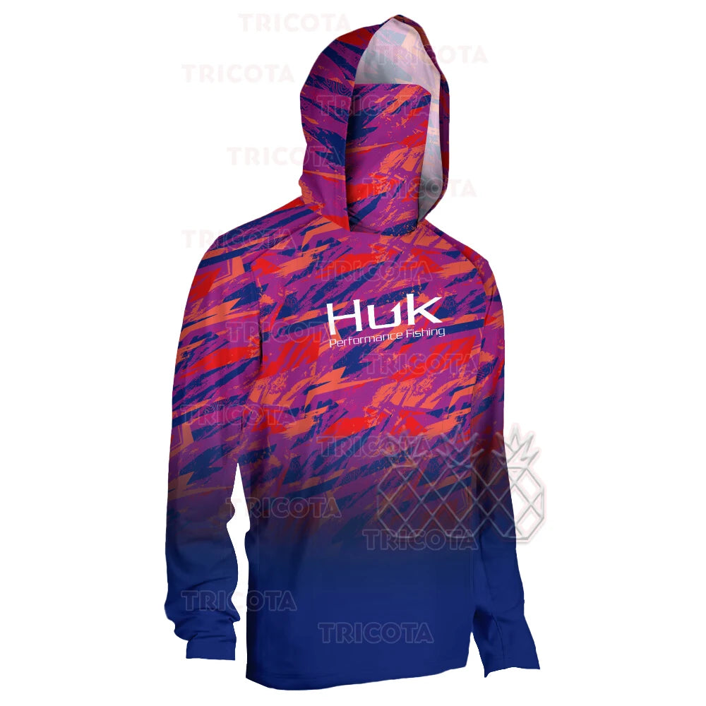 HUK Shirts Men Hooded Mask Fish Tops Wear