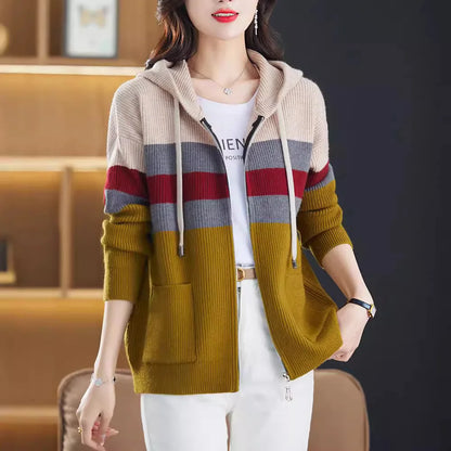 Zipper Knitted Cardigan Sweater Outer Wear