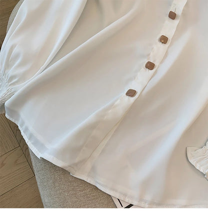 women's white and black solid color shirt elastic