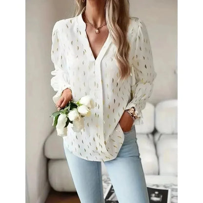 Women's Plus Size 1XL-5XL Fashion V-neck Shirt