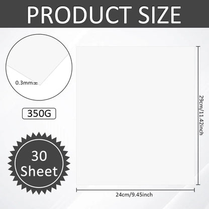 30Pcs White Rectangle Shirt Inserts 11.4x9.4inch Foldable